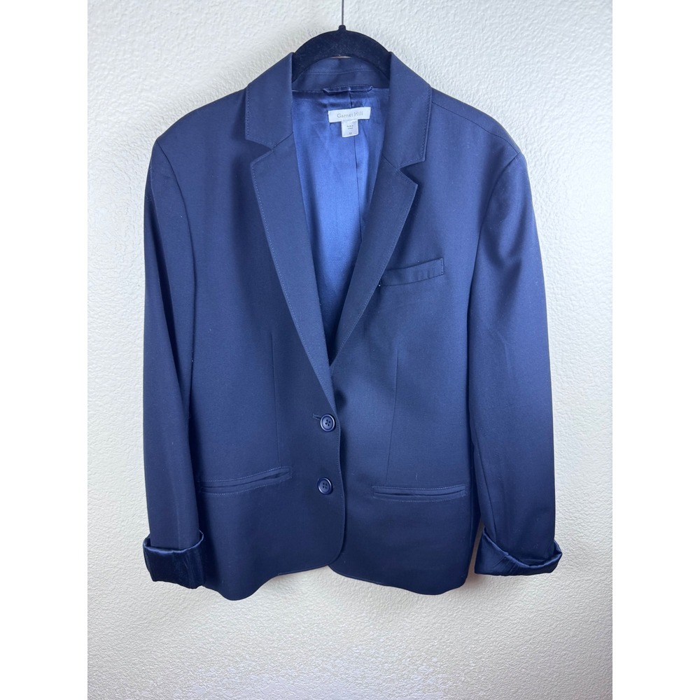 Garnet Hill Academy Riding Jacket Wool Blend Blazer Navy Blue Size 10 Equestrian